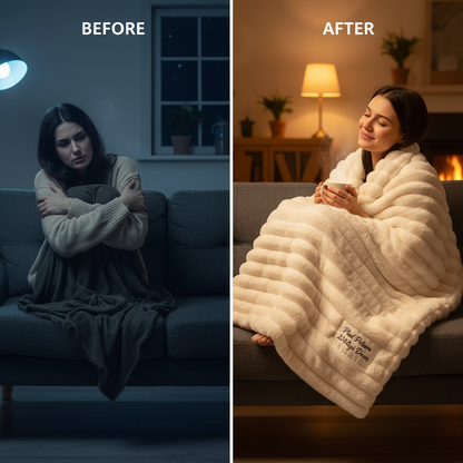 1pc Throw Blanket for Bed - 250GSM Soft & Warm Fluffy Blanket, Decorative Striped Blankets for Winter  Nap / Sleep